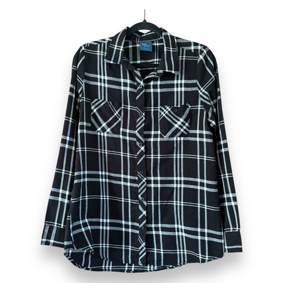 Hot Topic Harry Potter Hogwarts Plaid Woven Button-Up Size Large - Picture 2 of 6